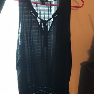 Black Tie Front Tank Top